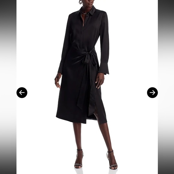 Kobi Halperin Dresses & Skirts - KOBI HALPERIN•Alara Sateen Shirt Dress
NWT•XS•Black